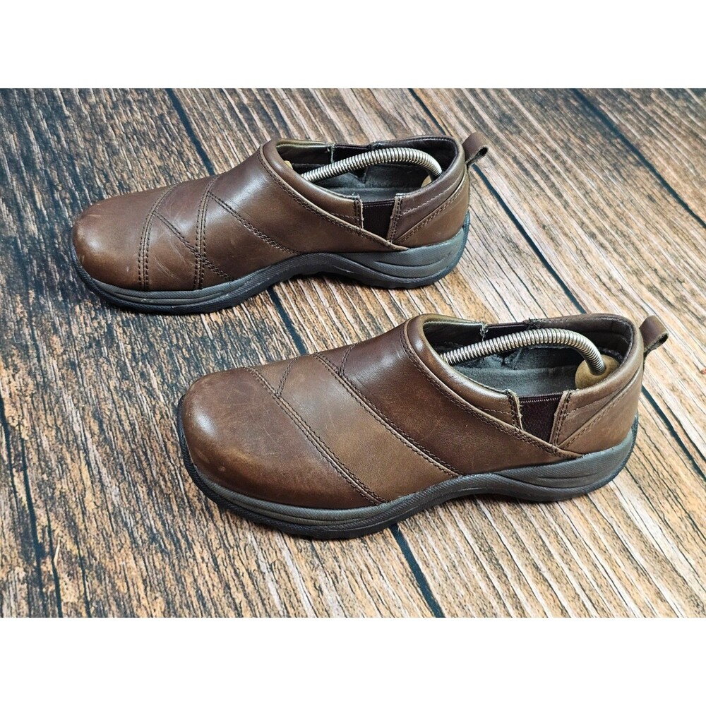 LL Bean Comfort Mocs Slip On Leather Shoes Brown Mule Clog Loafers Women's 9 M